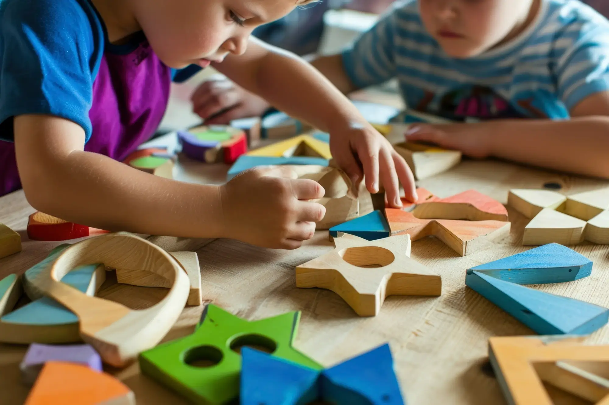 Crianças aprendendo sobre as Formas Geométricas na Educação Infantil.