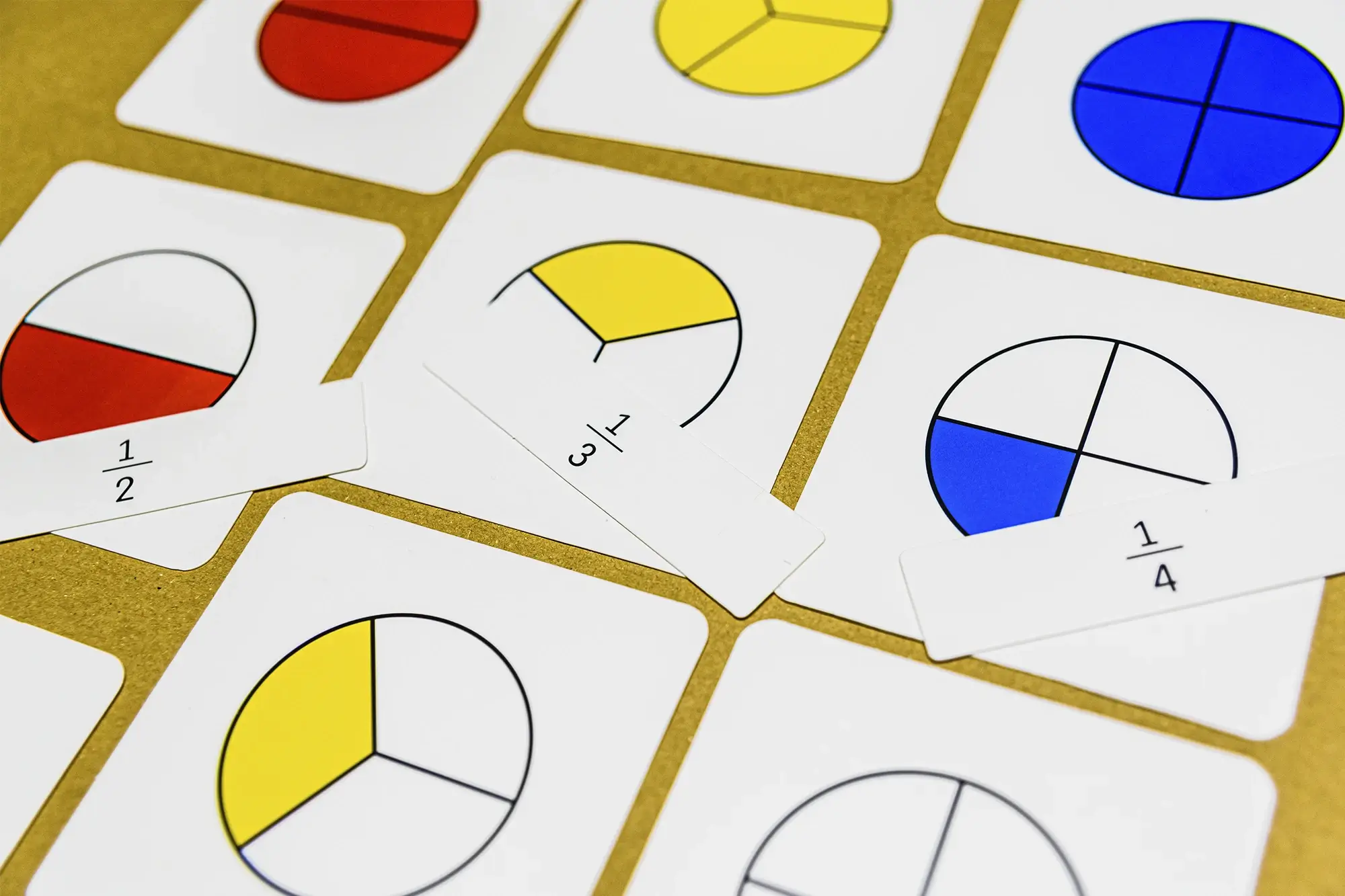 Modelo de frações para crianças.